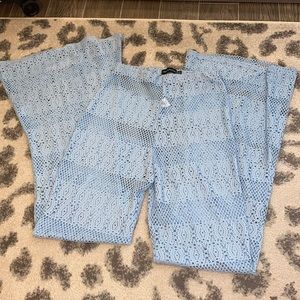 PLT blue swim coverup bottoms